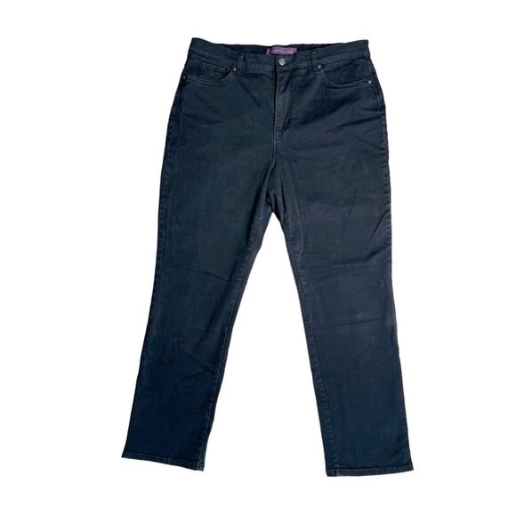 GLORIA VANDERBILT AMANDA Black High Waist Stretch Skinny Jeans Women’s Size 16 - Picture 1 of 8